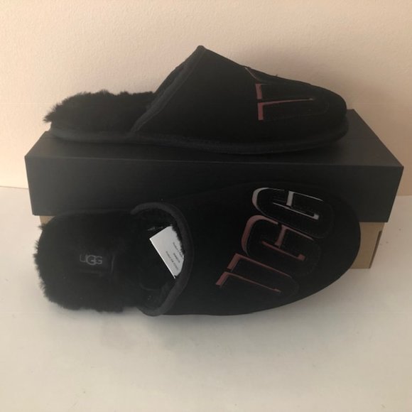 UGG Scuff 3D Shadow sheepskin black men's slipper. Shearling. Size: 10, 11, 12 - Picture 2 of 12